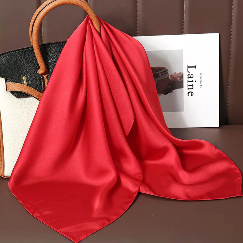 Luxury Solid Color Silk Square - Women Bags For Office review and price