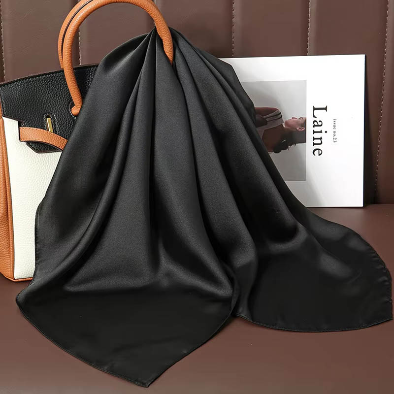 Luxury Solid Color Silk Square - Women Bags For Office review and price