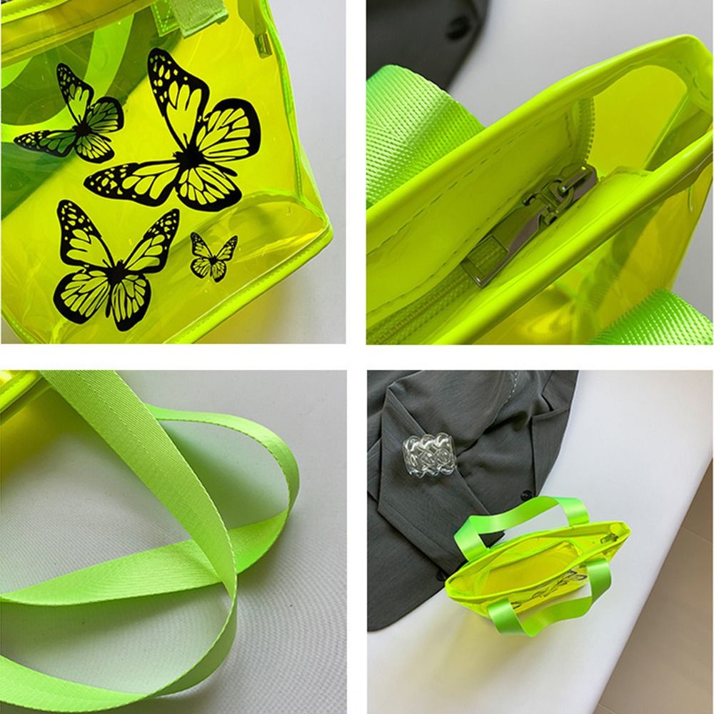 Butterfly Printing Clear Tote  - Jelly Bag Clear Pvc review and price