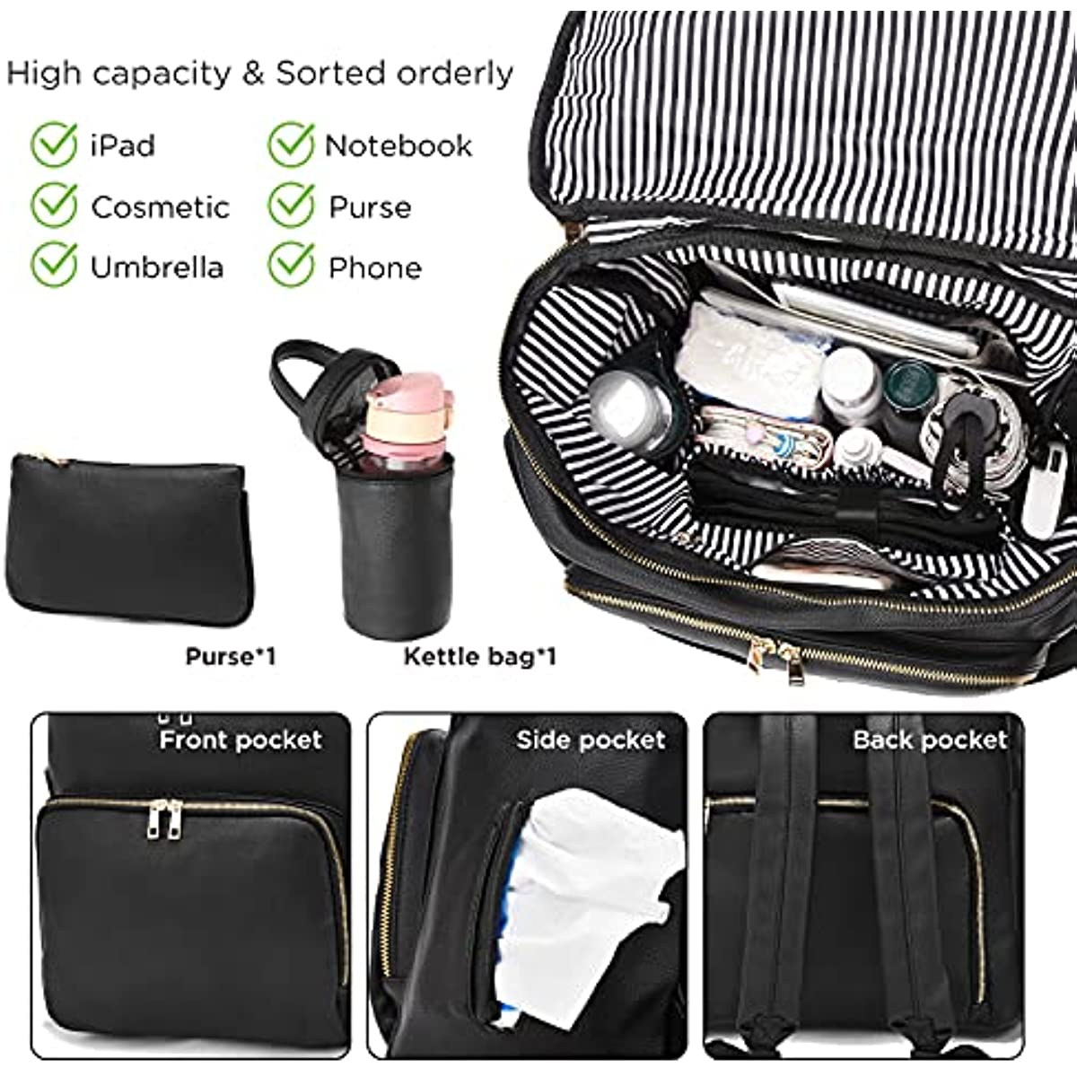Diaper Bag Backpack Leather Ba - Women Bags Max review and price