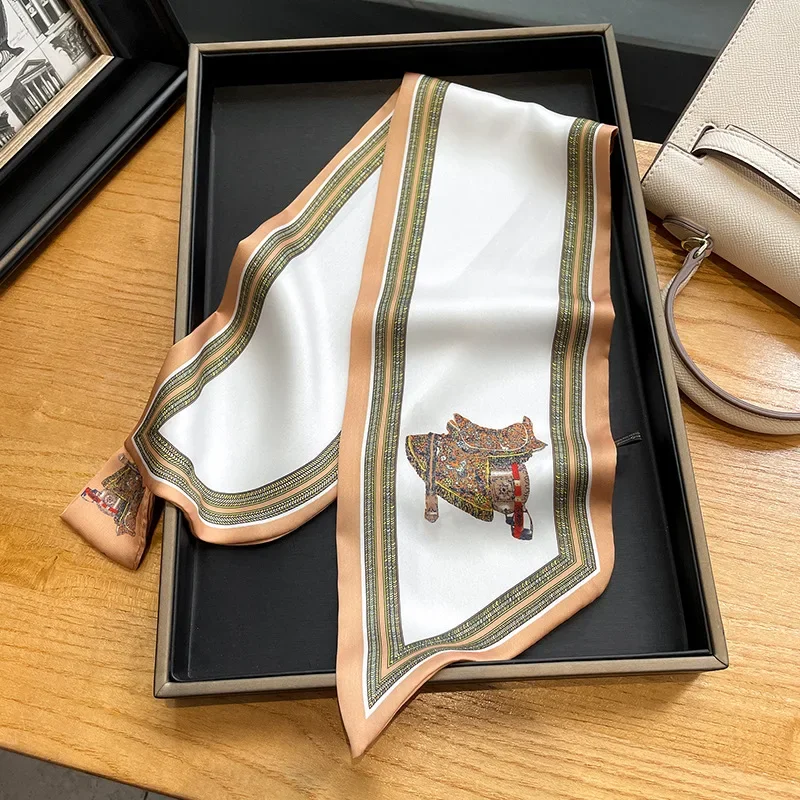 Retro Print Skinny Silk Scarfs - Women Bags For Office review and price