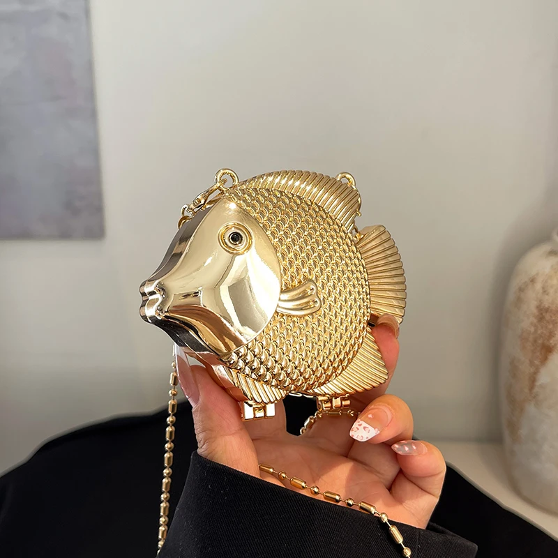 Cute Little Fish Shape Metal M - Women Bags Max review and price
