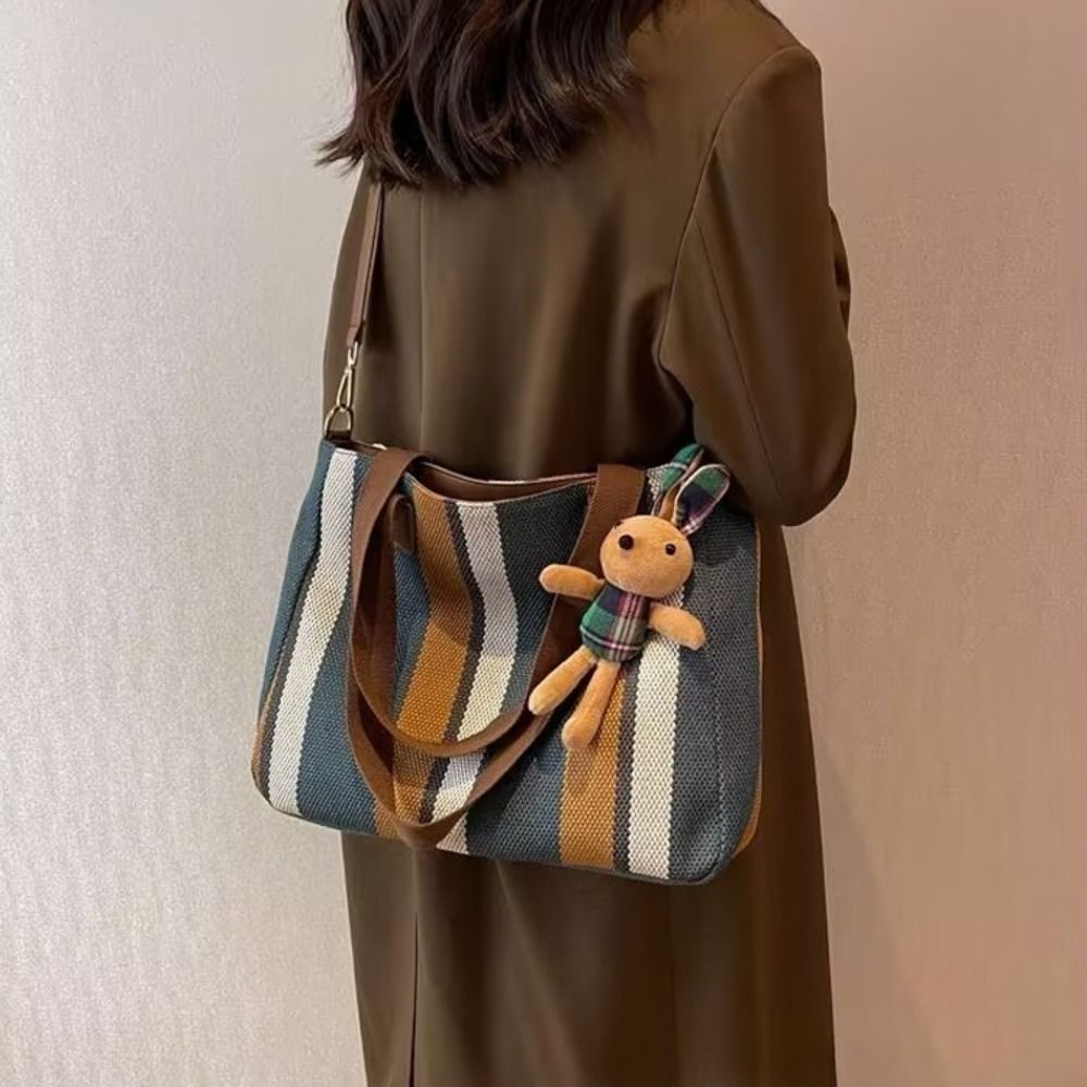 New Cloth Striped Tote Bag Adj - Women Bags For Office review and price