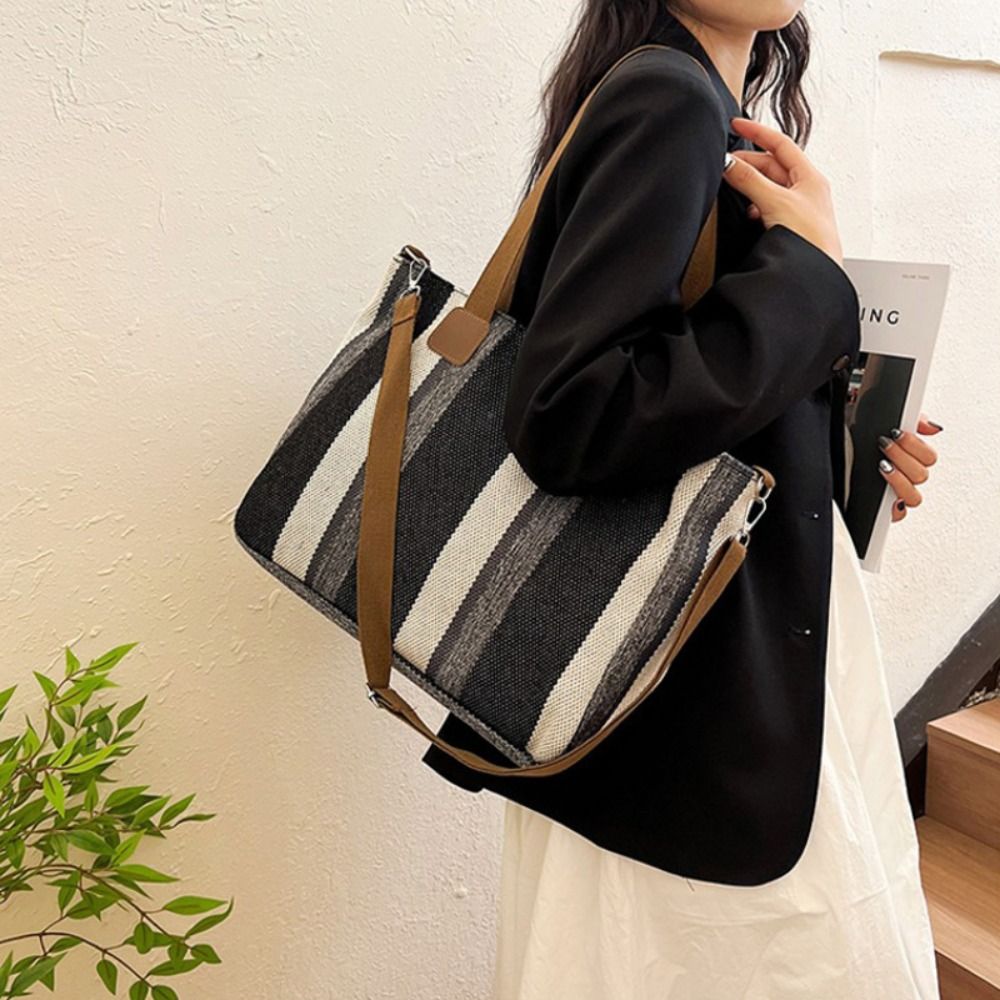 New Cloth Striped Tote Bag Adj - Women Bags For Office review and price