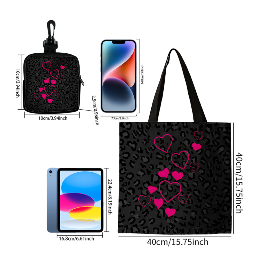 Black Leopard Print Pink Heart - Women Bags Purses review and price