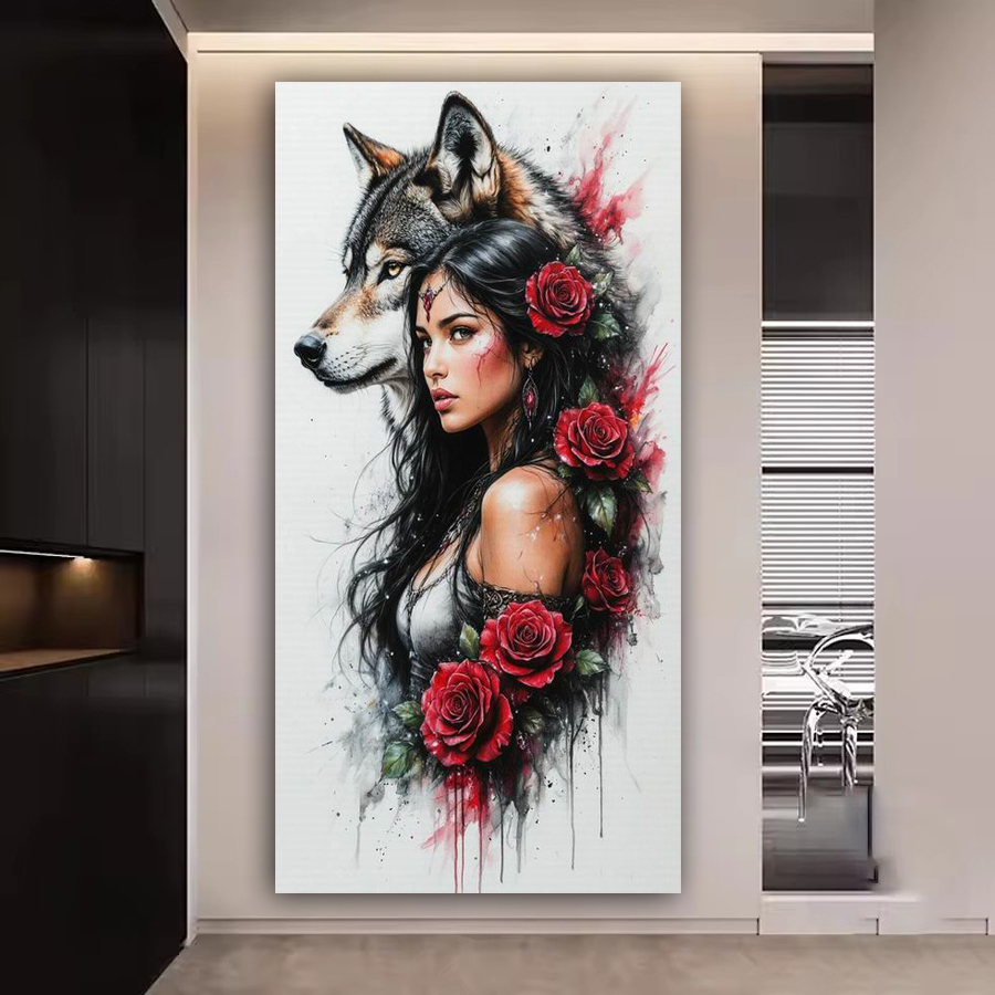 Woman Wolf Rose Large Size Diy - Women'S Bags New Collection review and price